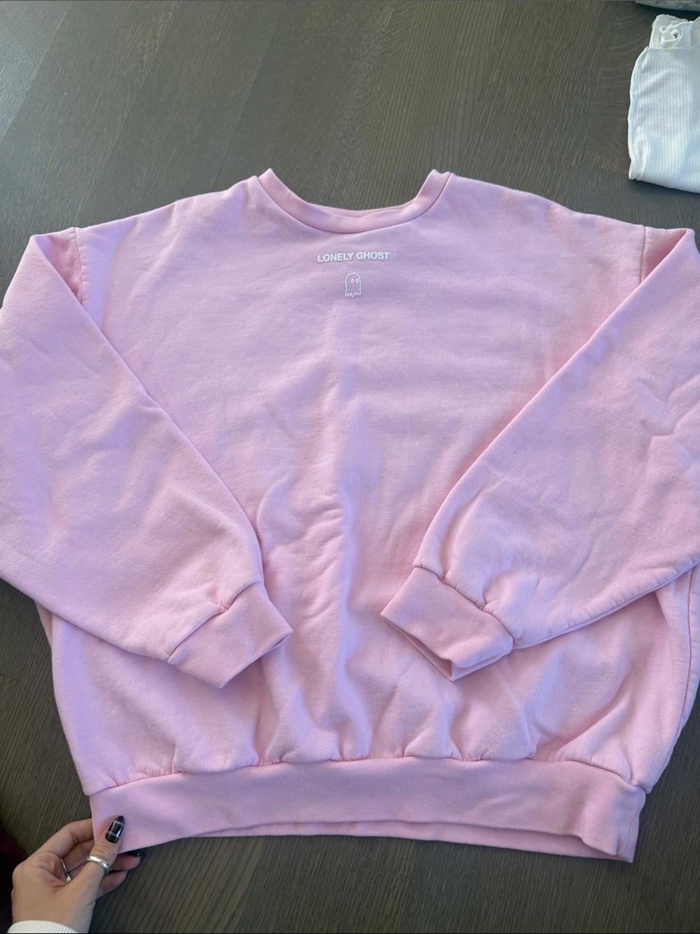 Lonely Ghost baby pink oversized crewneck